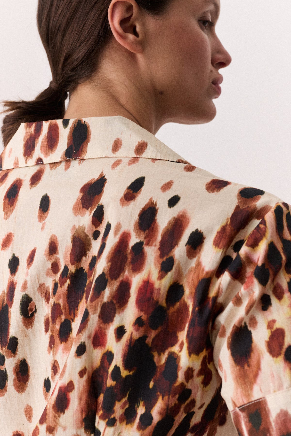 Short Sleeve Set Leopard Brown