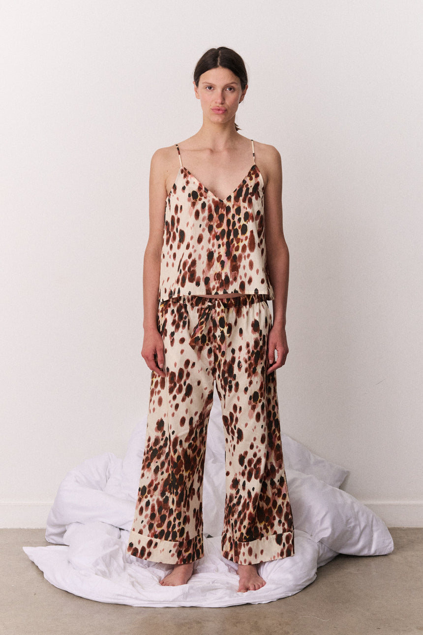 Cami &amp; Wide Leg Leopard Brown