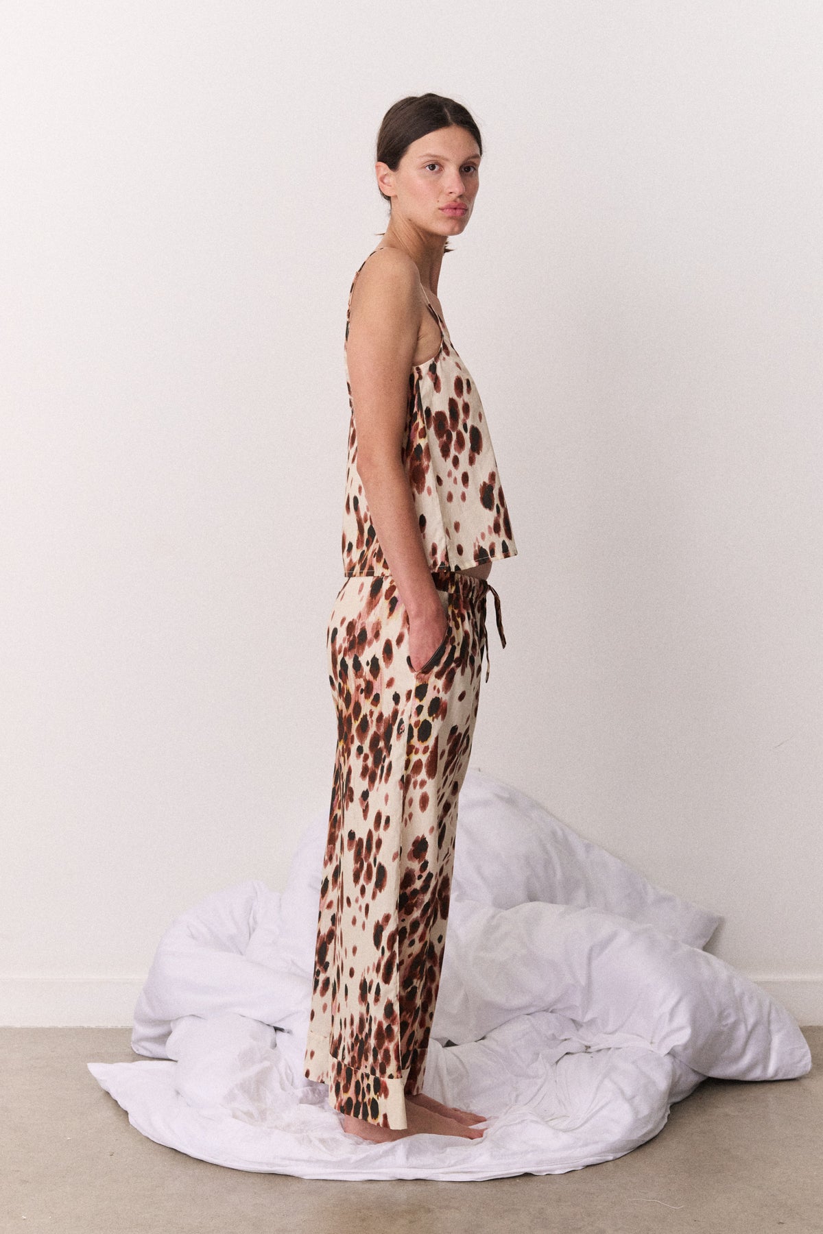 Cami & Wide Leg Leopard Brown