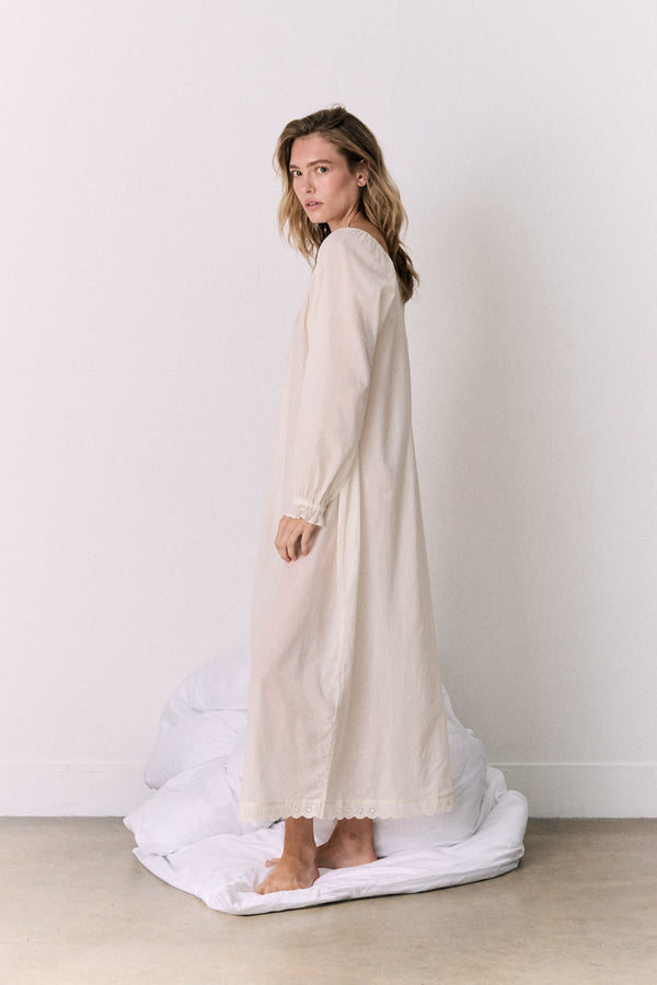 Light &amp; Easy Long Sleeve Nightie Cream