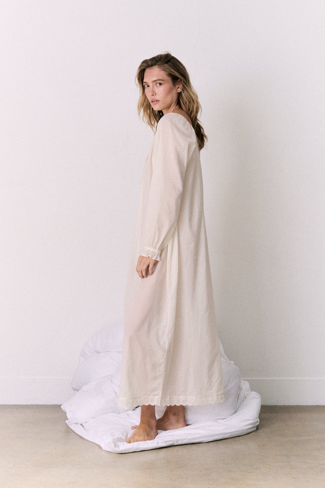 Light & Easy Long Sleeve Nightie Cream