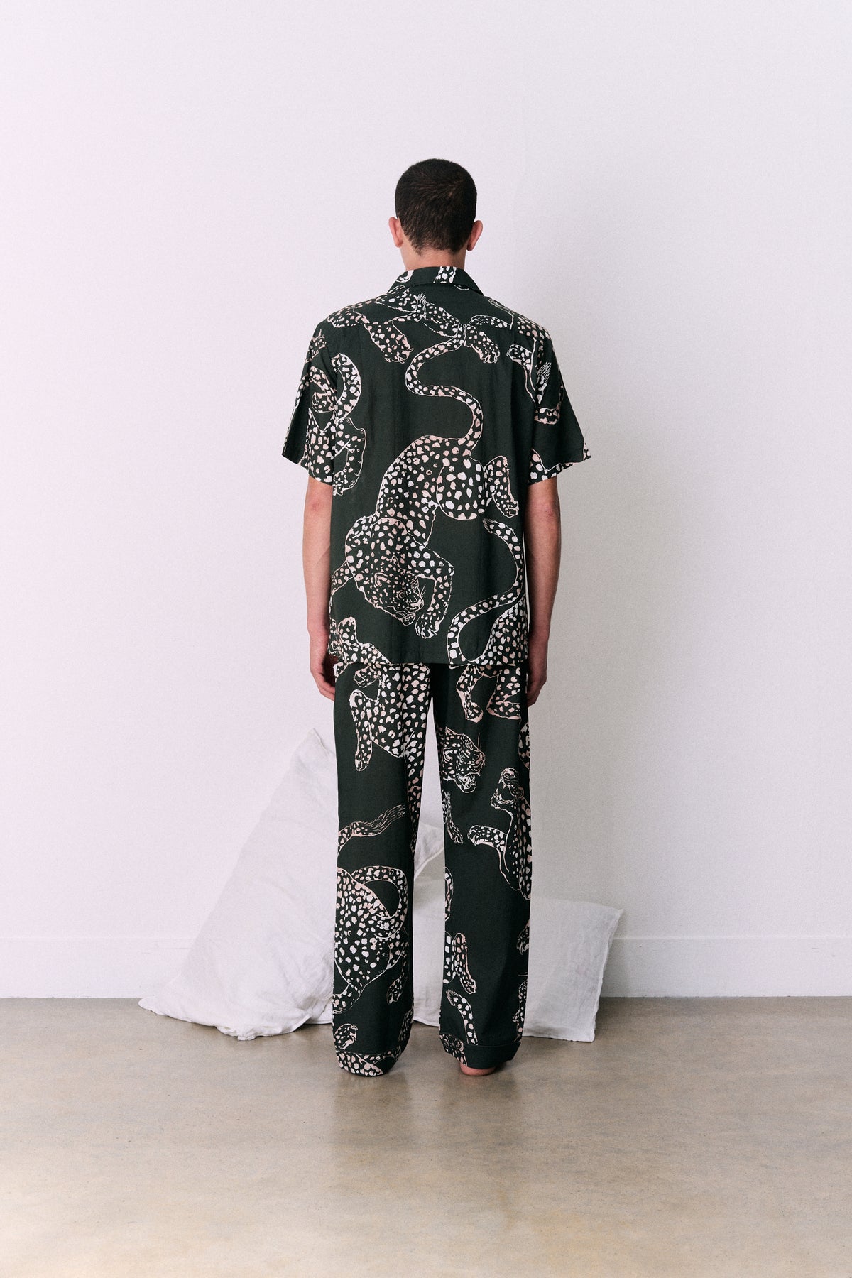 Men’s Cuban Long Pyjama Set The Jag Print Green