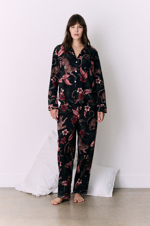 Long Pyjama Set Soleia Leopard Print Multi