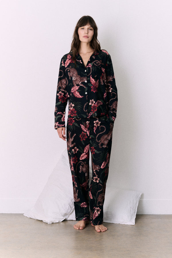 Long Pyjama Set Soleia Leopard Print Multi