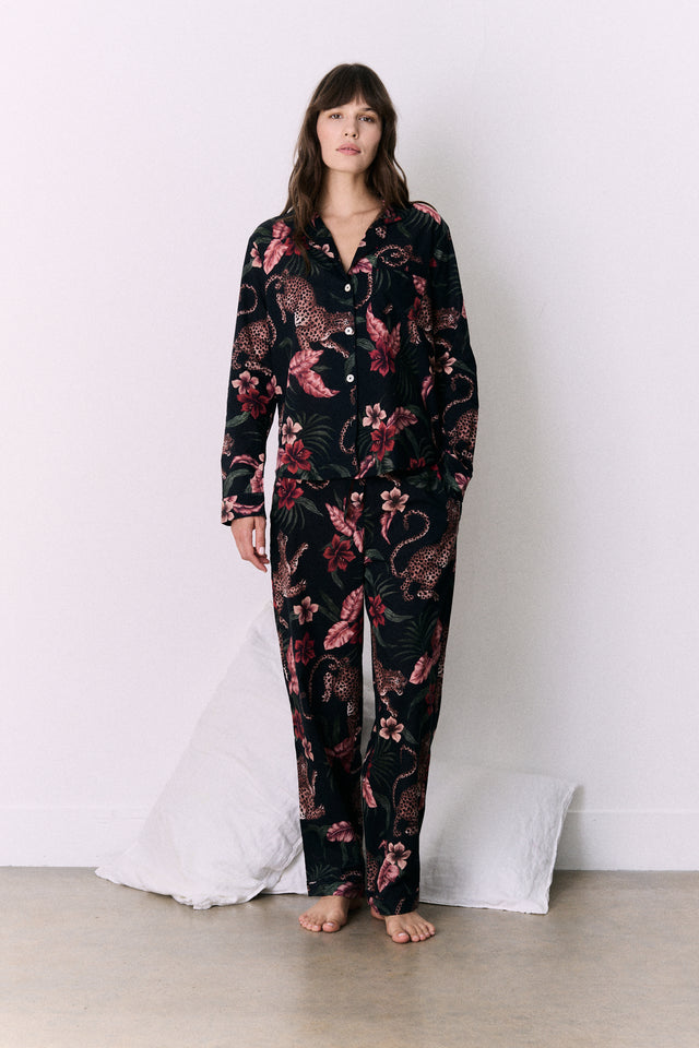 Long Pyjama Set Soleia Leopard Print Multi