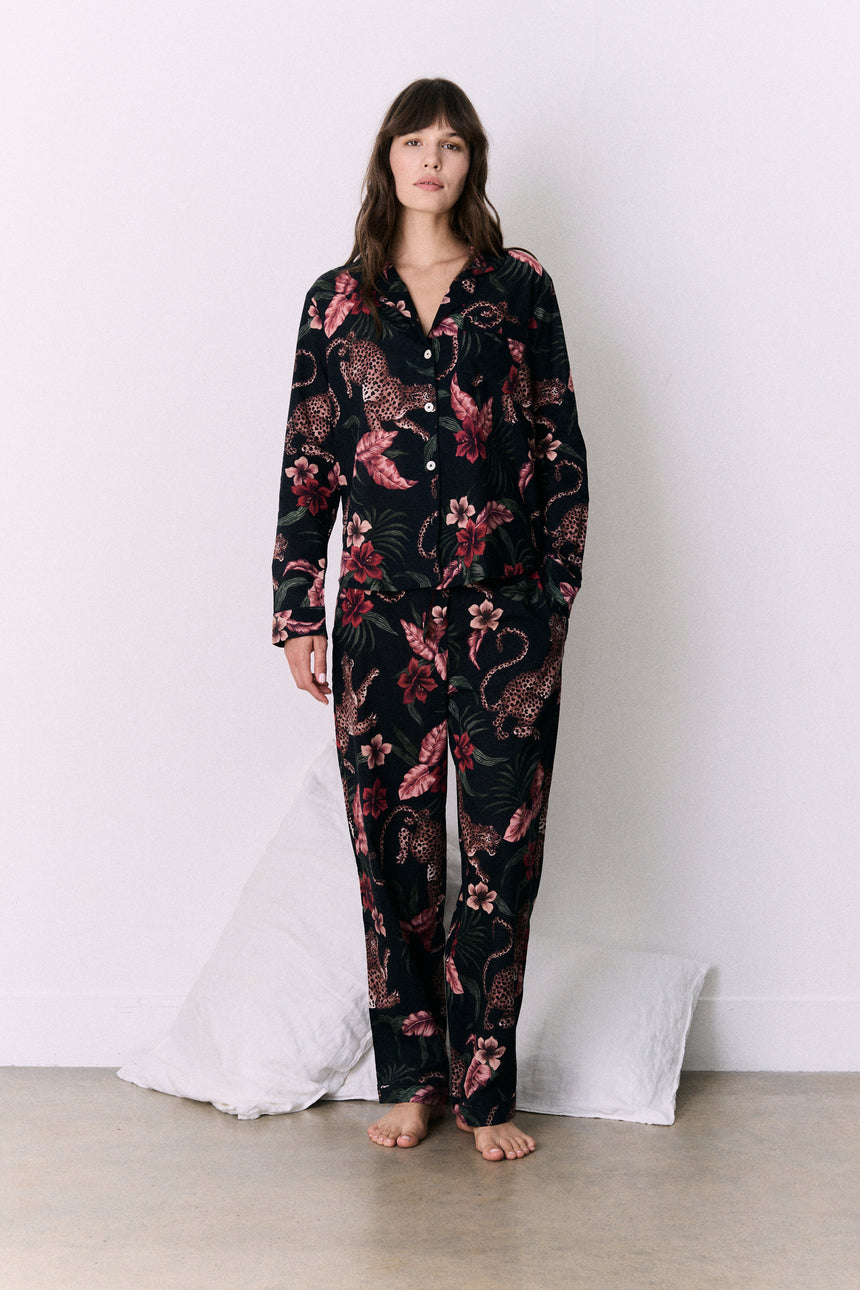 Long Pyjama Set Soleia Leopard Print Multi