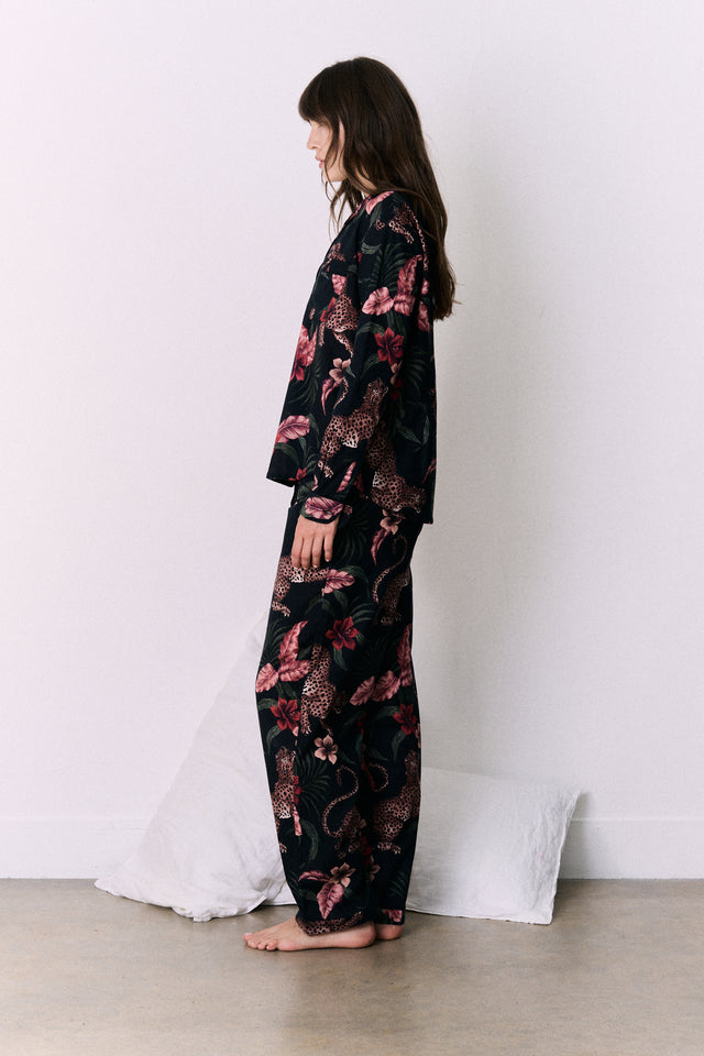 Long Pyjama Set Soleia Leopard Print Multi