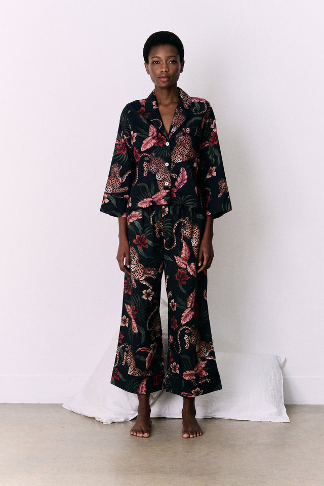 Boxy Shirt and Wide Leg Trouser Set Soleia Leopard Print Multi