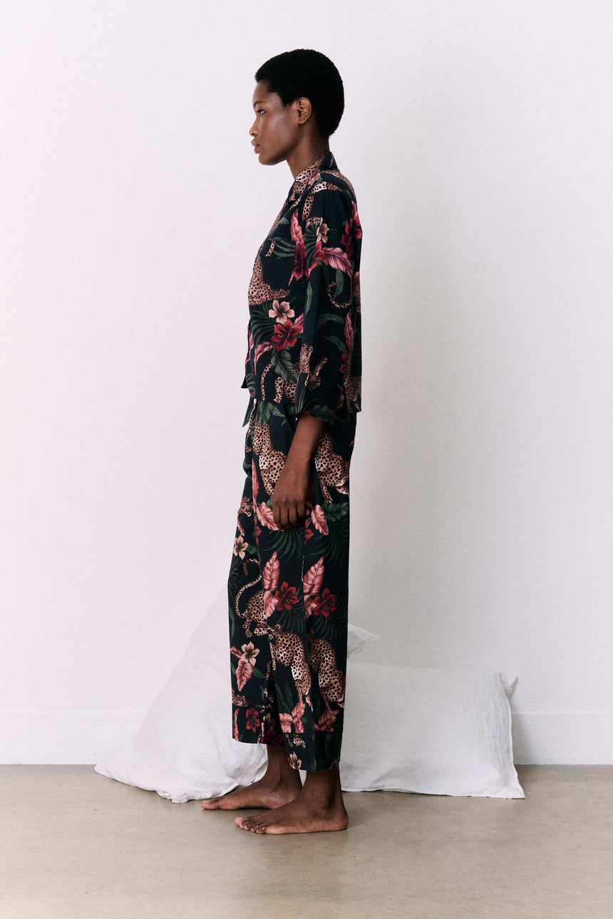 Boxy Shirt and Wide Leg Trouser Set Soleia Leopard Print Multi