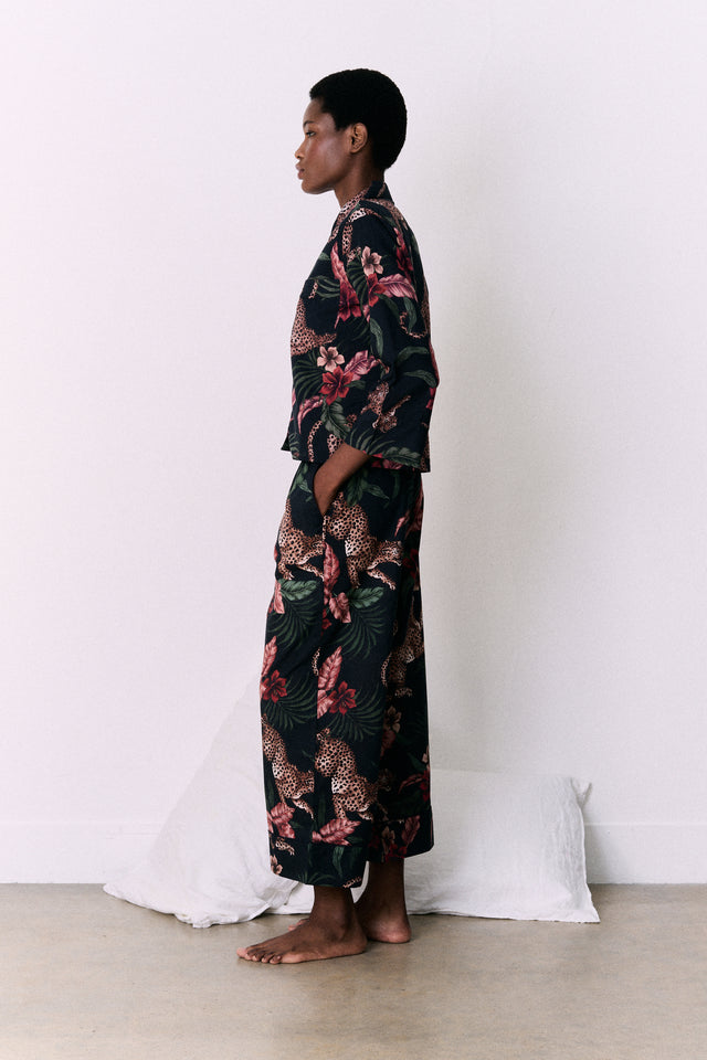 Boxy Shirt and Wide Leg Trouser Set Soleia Leopard Print Multi