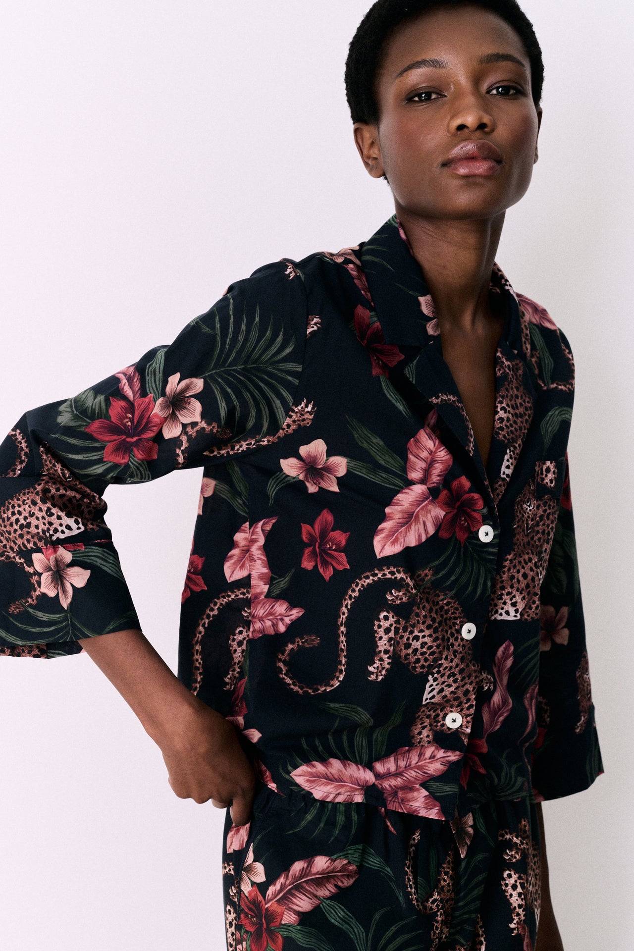 Boxy Shirt Soleia Leopard Print Multi