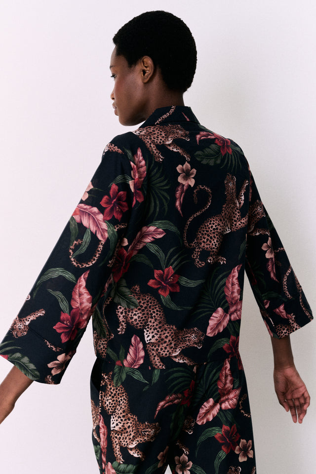 Boxy Shirt Soleia Leopard Print Multi