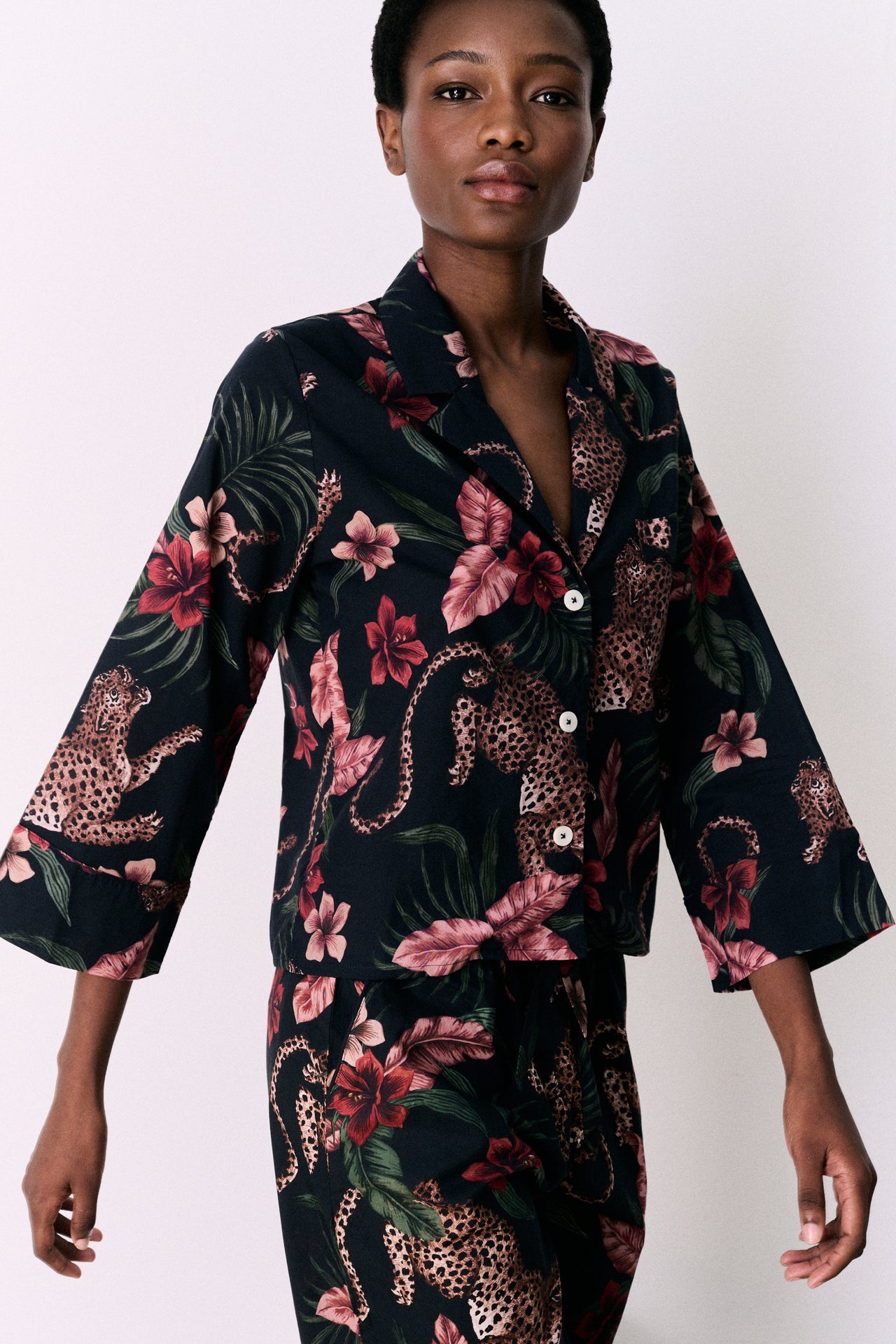 Boxy Shirt Soleia Leopard Print Multi