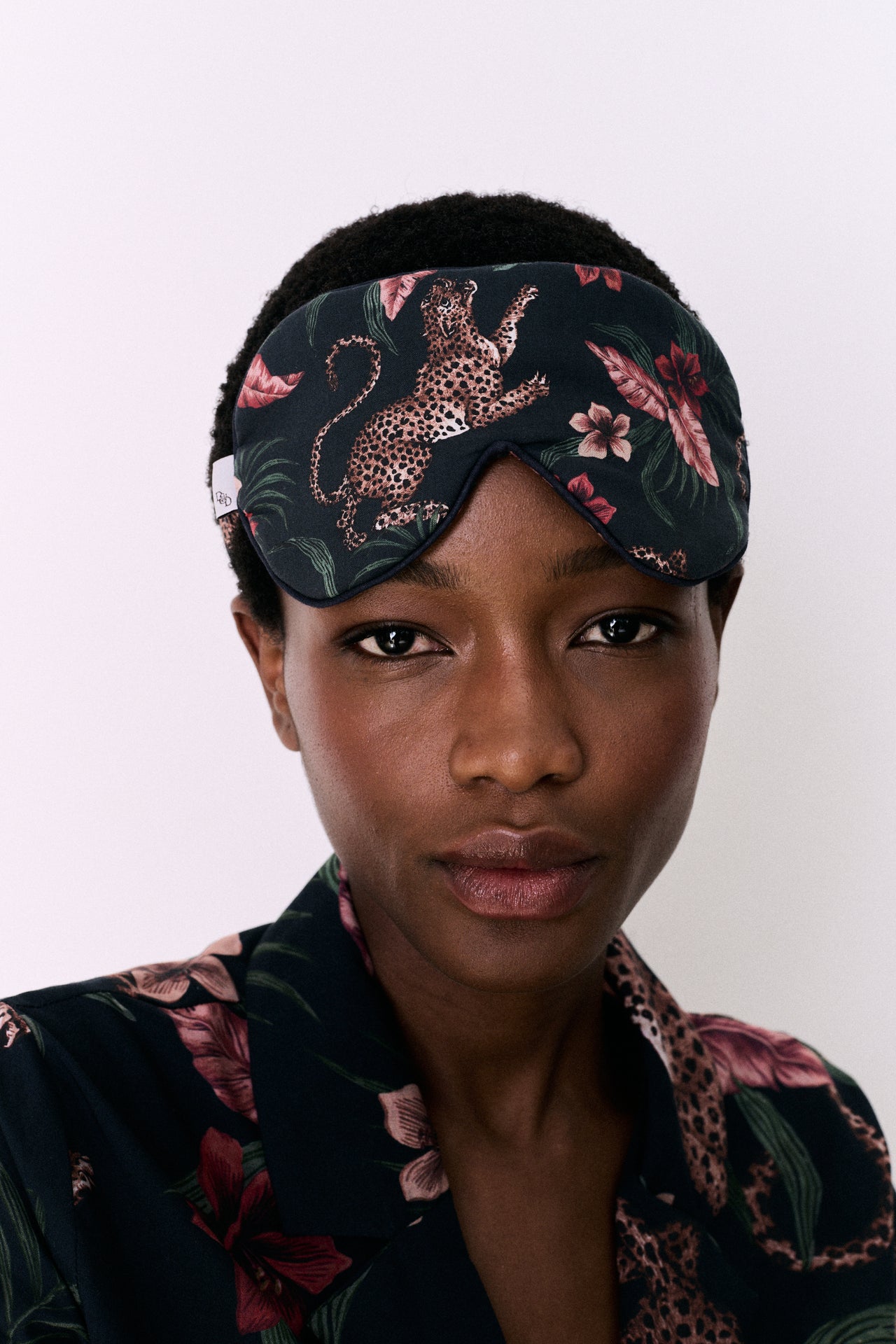 Cotton Luxe Eye Mask Soleia Leopard Print Multi