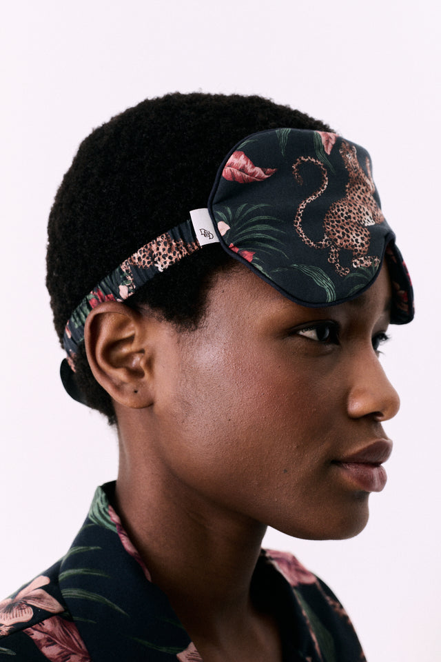 Cotton Luxe Eye Mask Soleia Leopard Print Multi