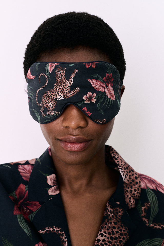 Cotton Luxe Eye Mask Soleia Leopard Print Multi