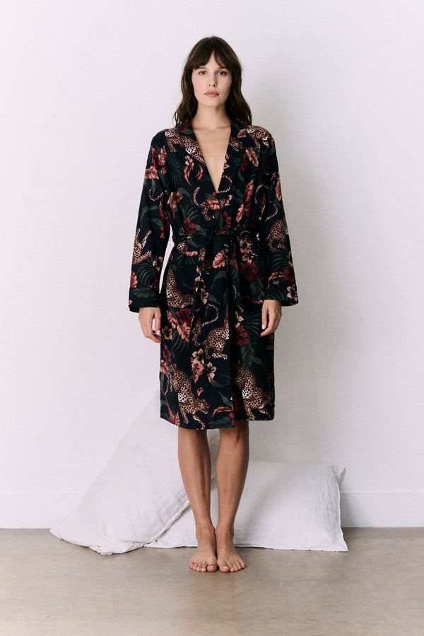 Women's Robe Soleia Print Navy