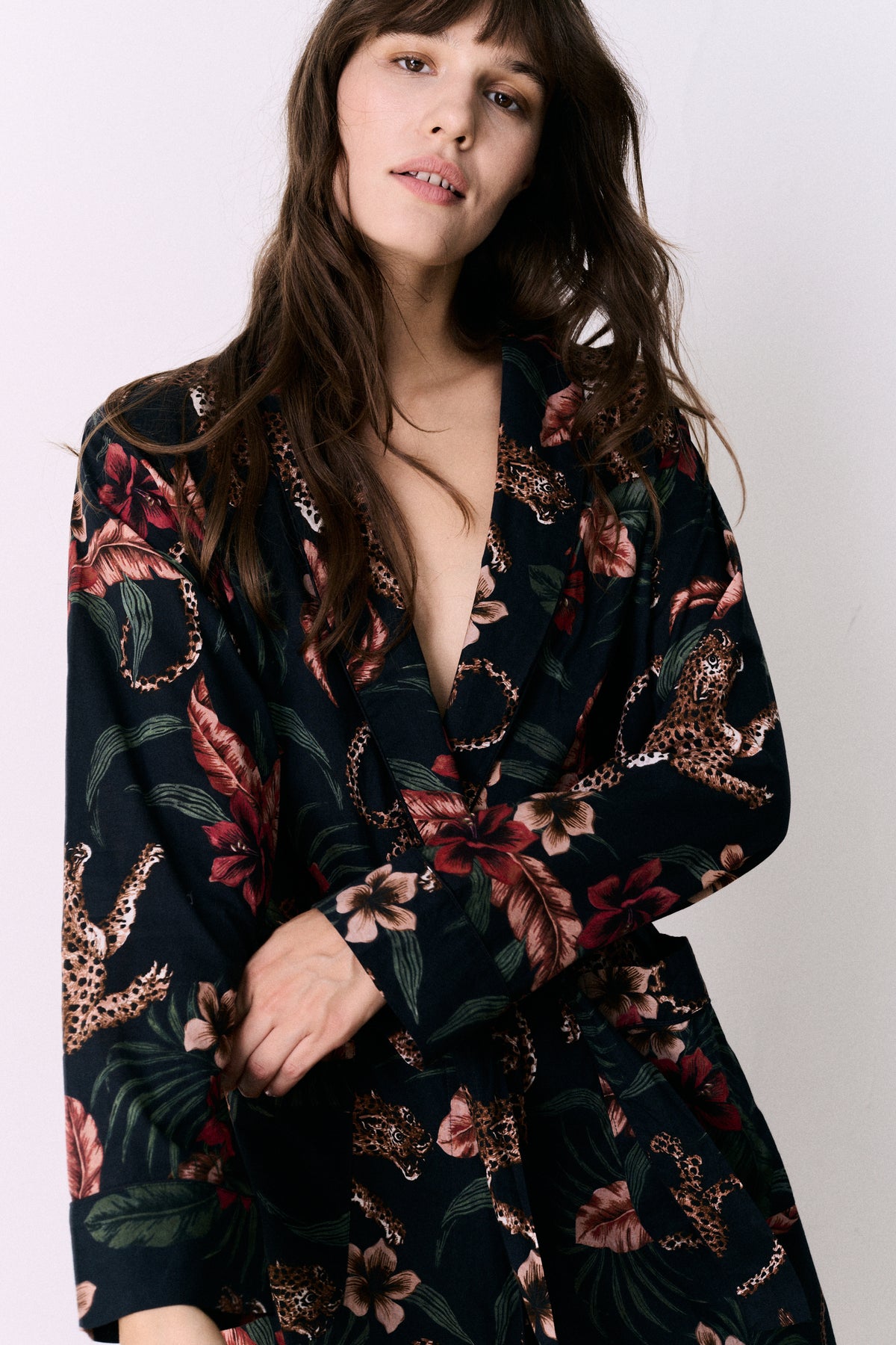 Women's Robe Soleia Print Navy