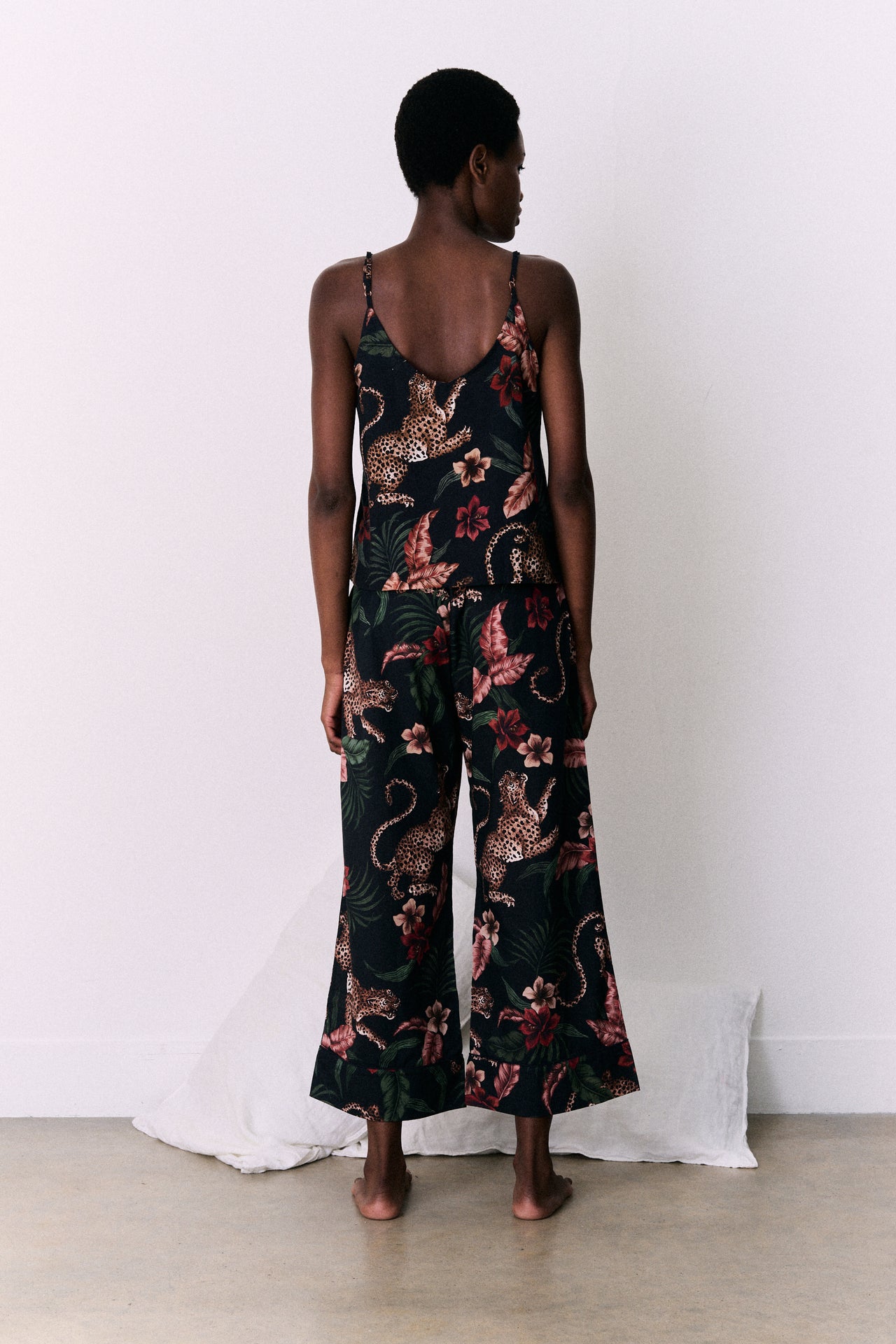 Cami Top and Wide Leg Trouser Set Soleia Leopard Print Multi