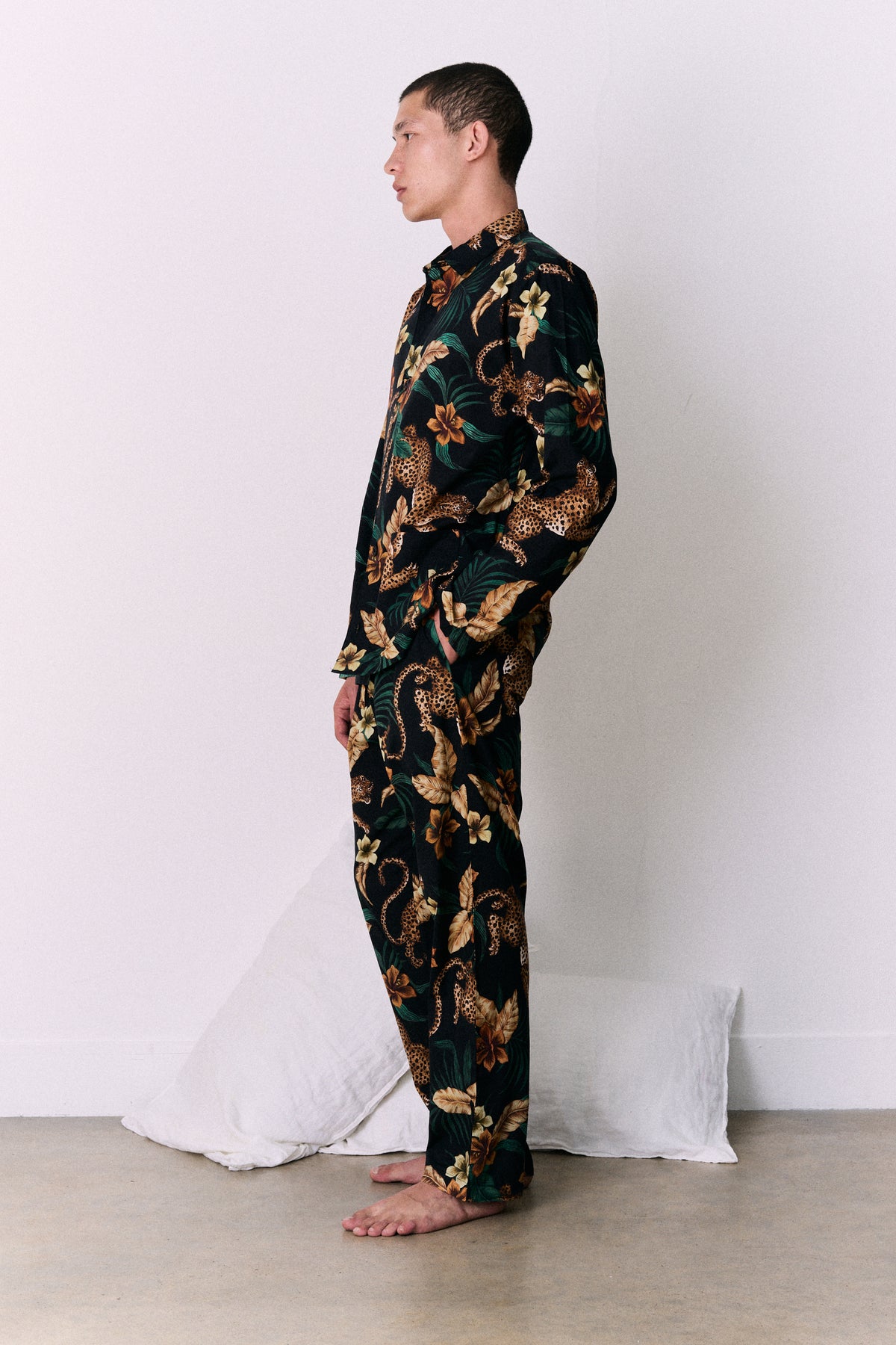 Men’s Pocket Pyjama Set Soleia Print Black/Yellow