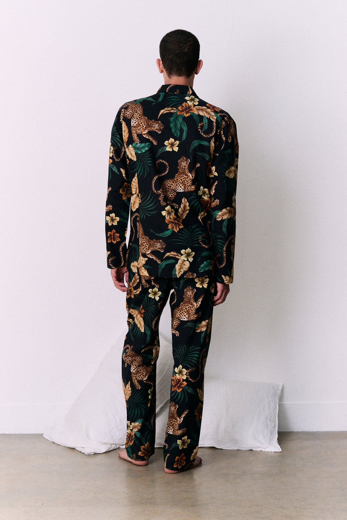Men’s Pocket Pyjama Set Soleia Print Black/Yellow
