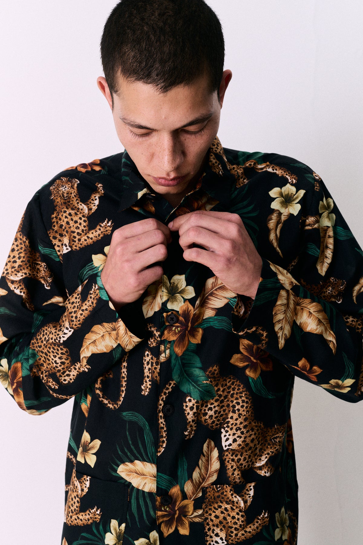 Men’s Pocket Pyjama Set Soleia Print Black/Yellow