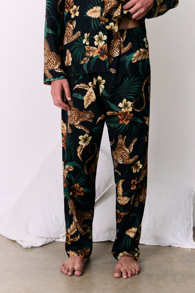Men’s Pyjama Trousers Soleia Print Black/Yellow
