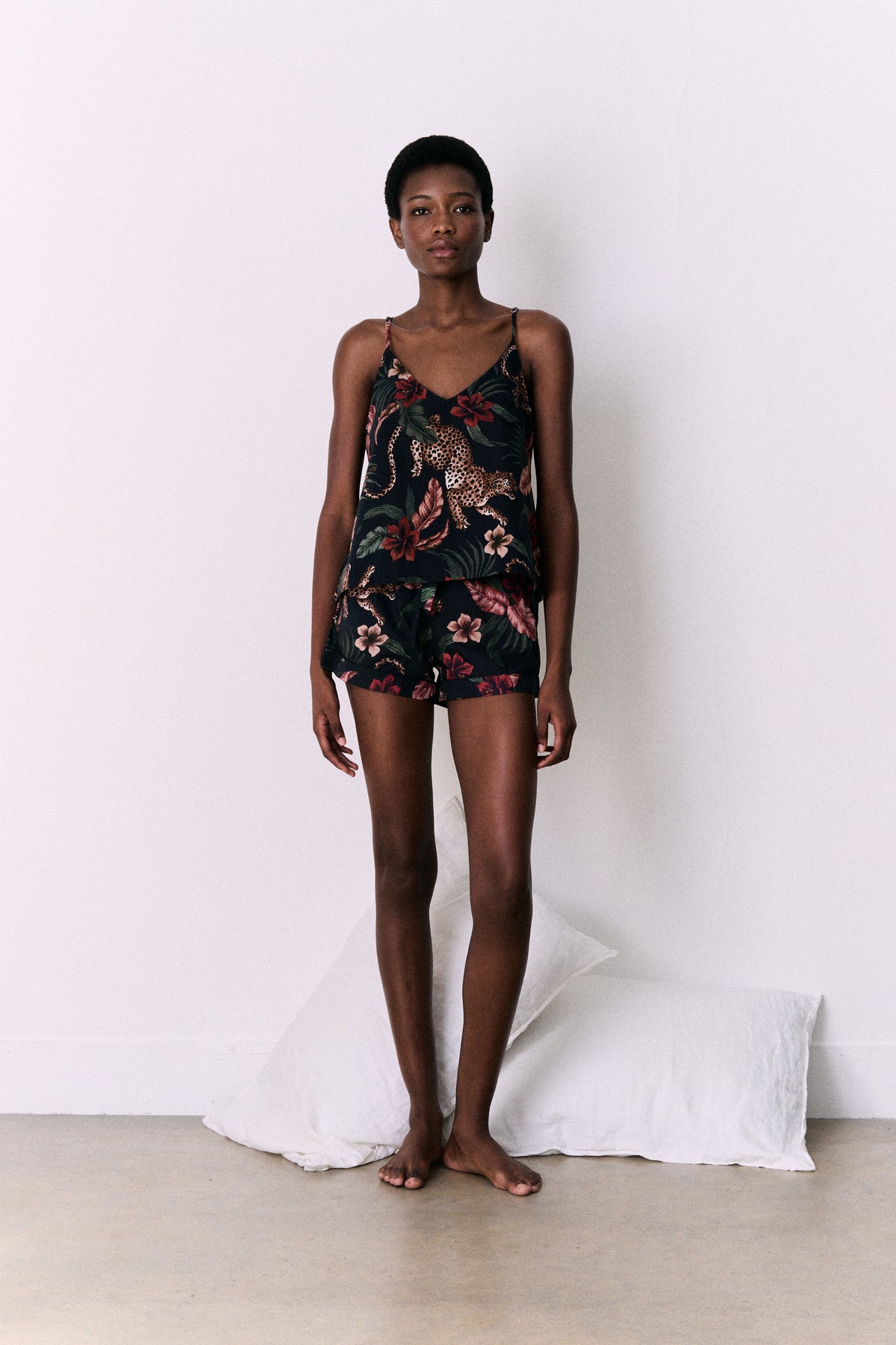 Cami Top and Shorts Set Soleia Leopard Print Multi