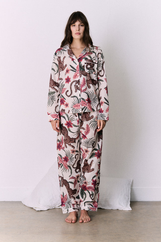 Long Pyjama Set Soleia Print Cream