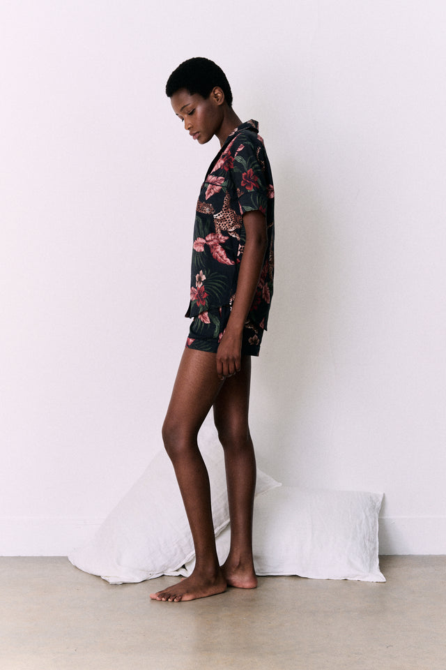 Short Pyjama Set Soleia Leopard Print Multi