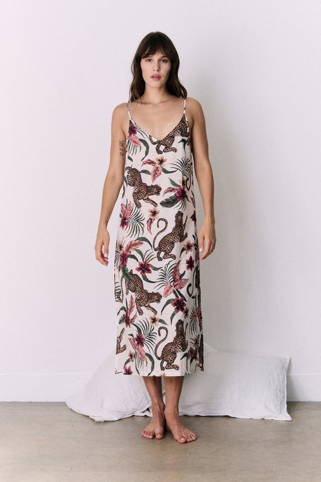 Slip Nightie Soleia Print Cream