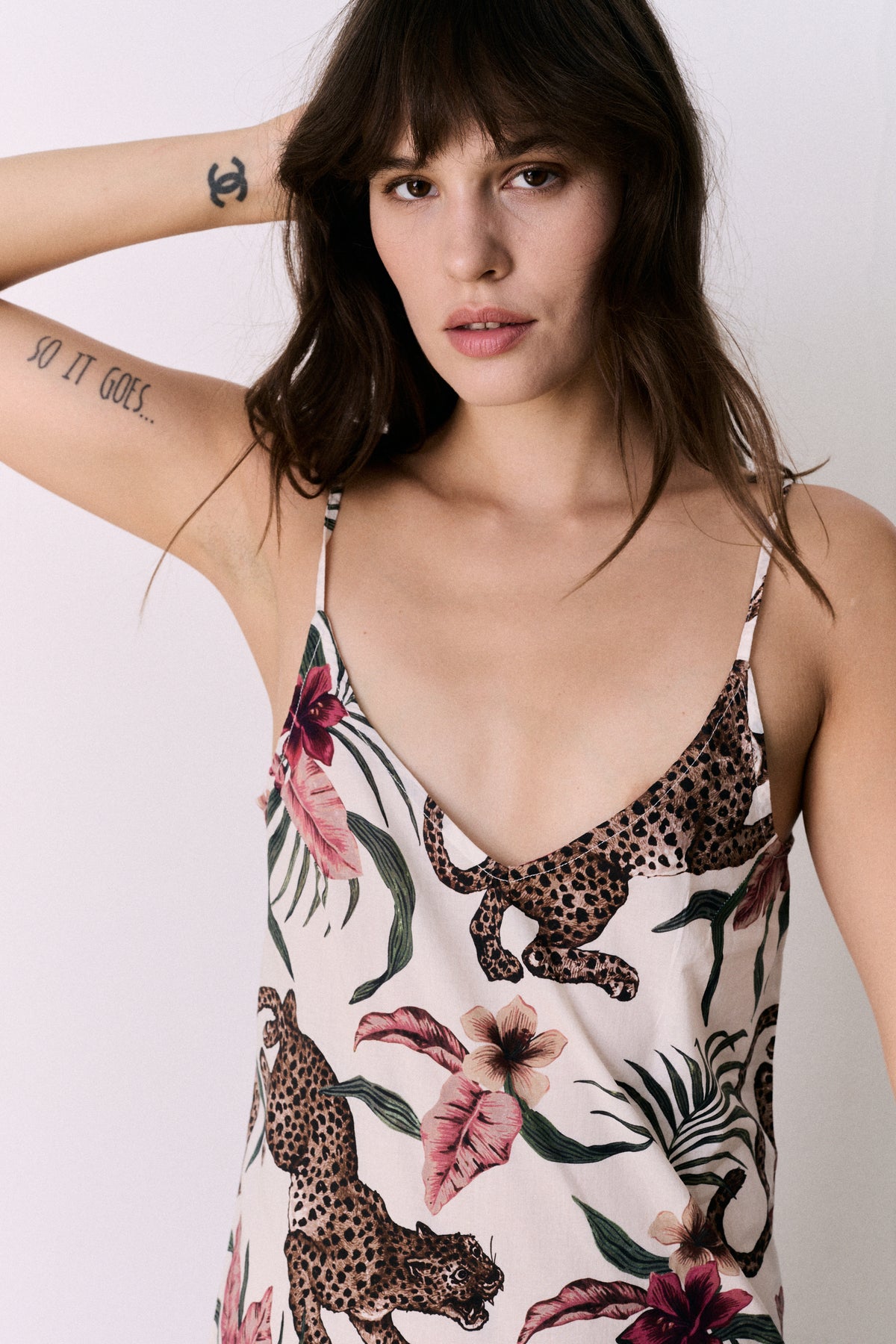 Slip Nightie Soleia Print Cream