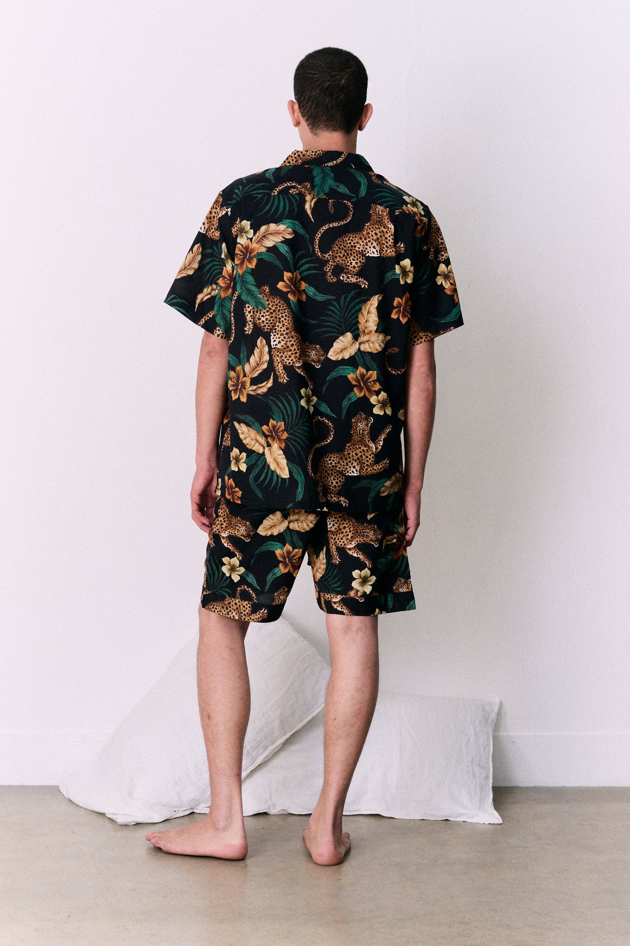 Men’s Pyjama Shorts Soleia Print Black/Yellow