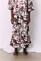 Wide Leg Pyjama Trousers Soleia Print Cream