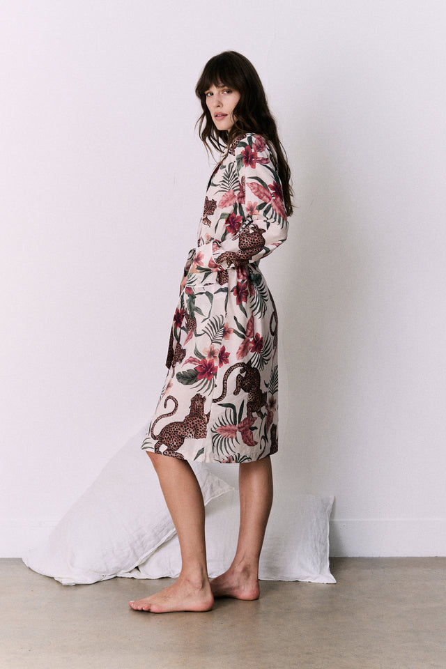 Women's Robe Soleia Print Cream