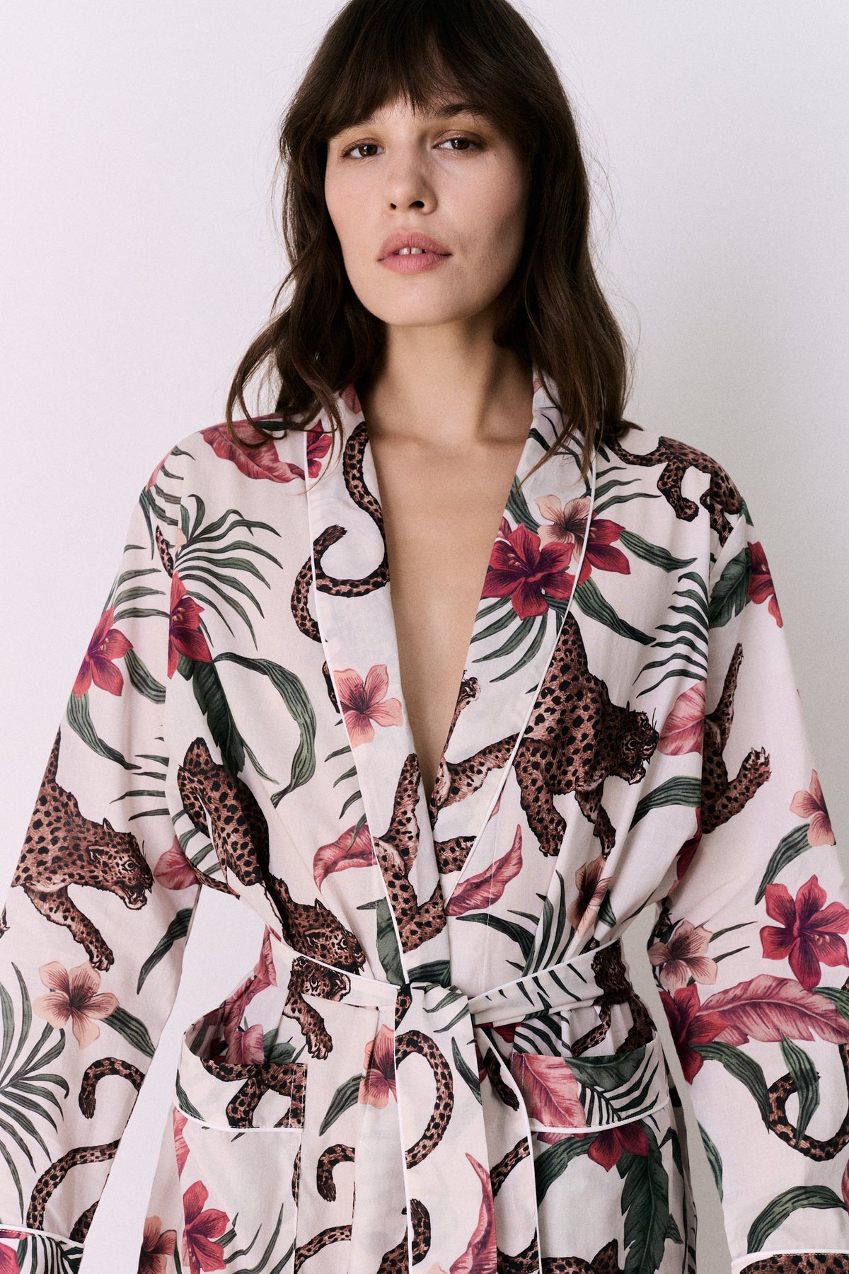 Women's Robe Soleia Print Cream