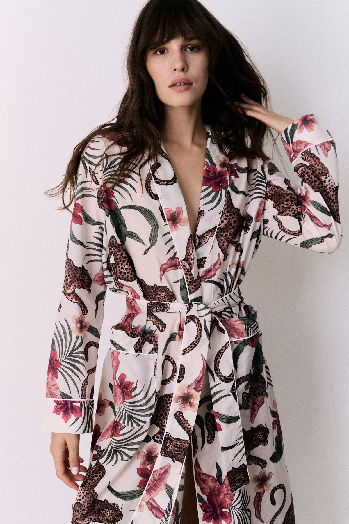 Women's Robe Soleia Print Cream