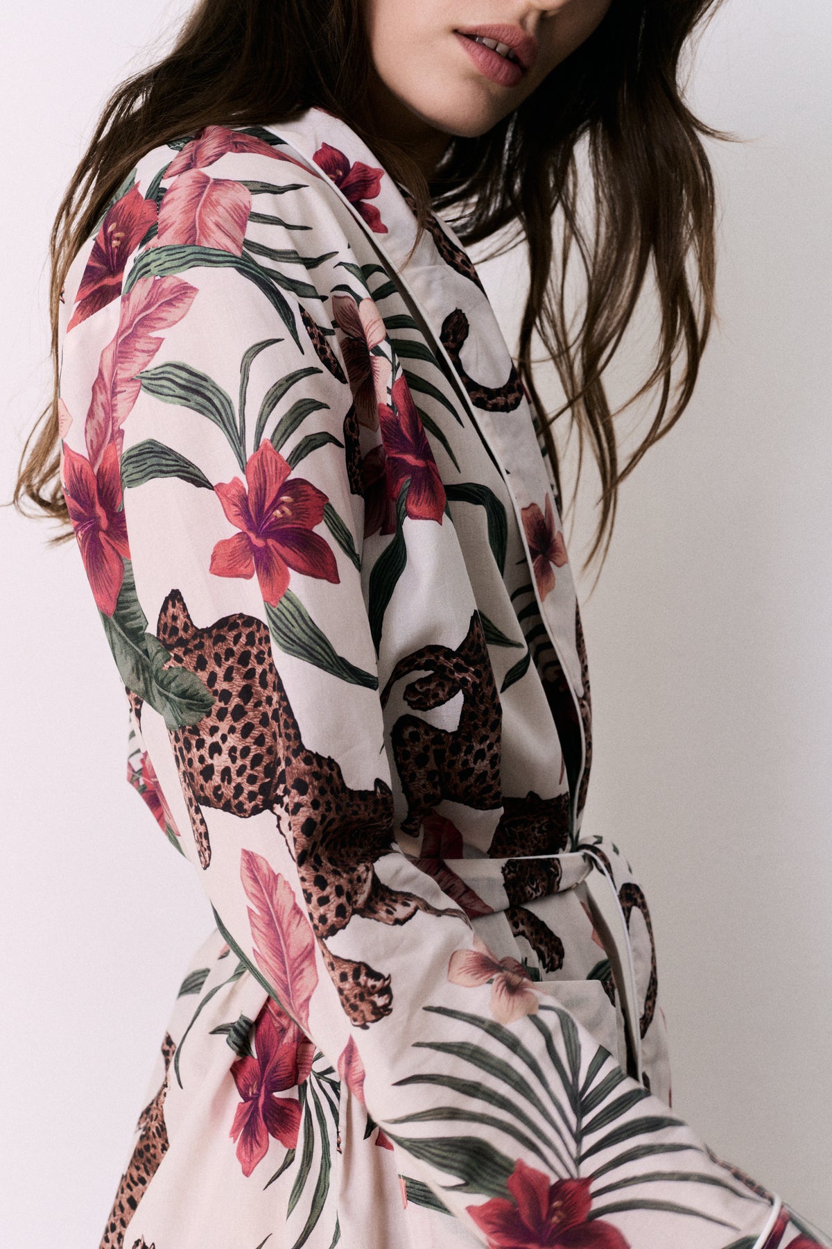 Women's Robe Soleia Print Cream