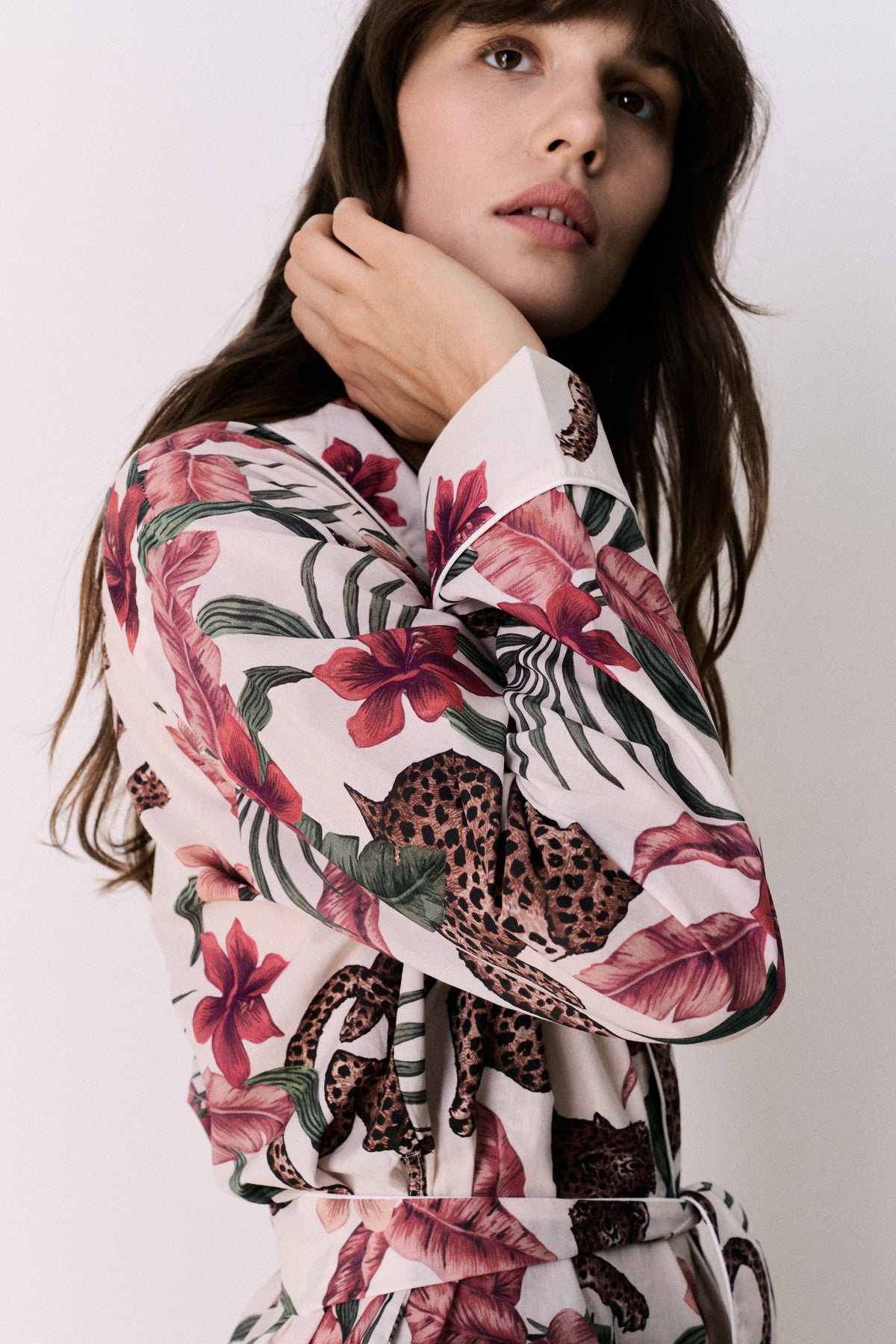Women's Robe Soleia Print Cream