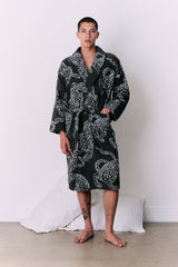 Unisex Towel Robe Jag Print Green