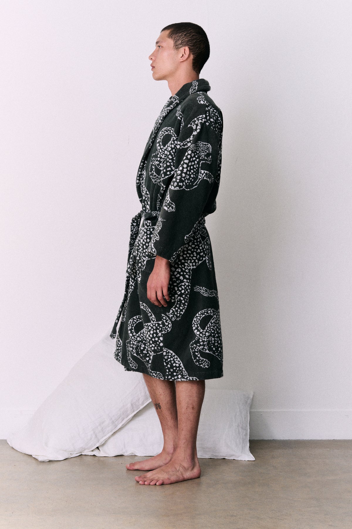 Unisex Towel Robe Jag Print Green