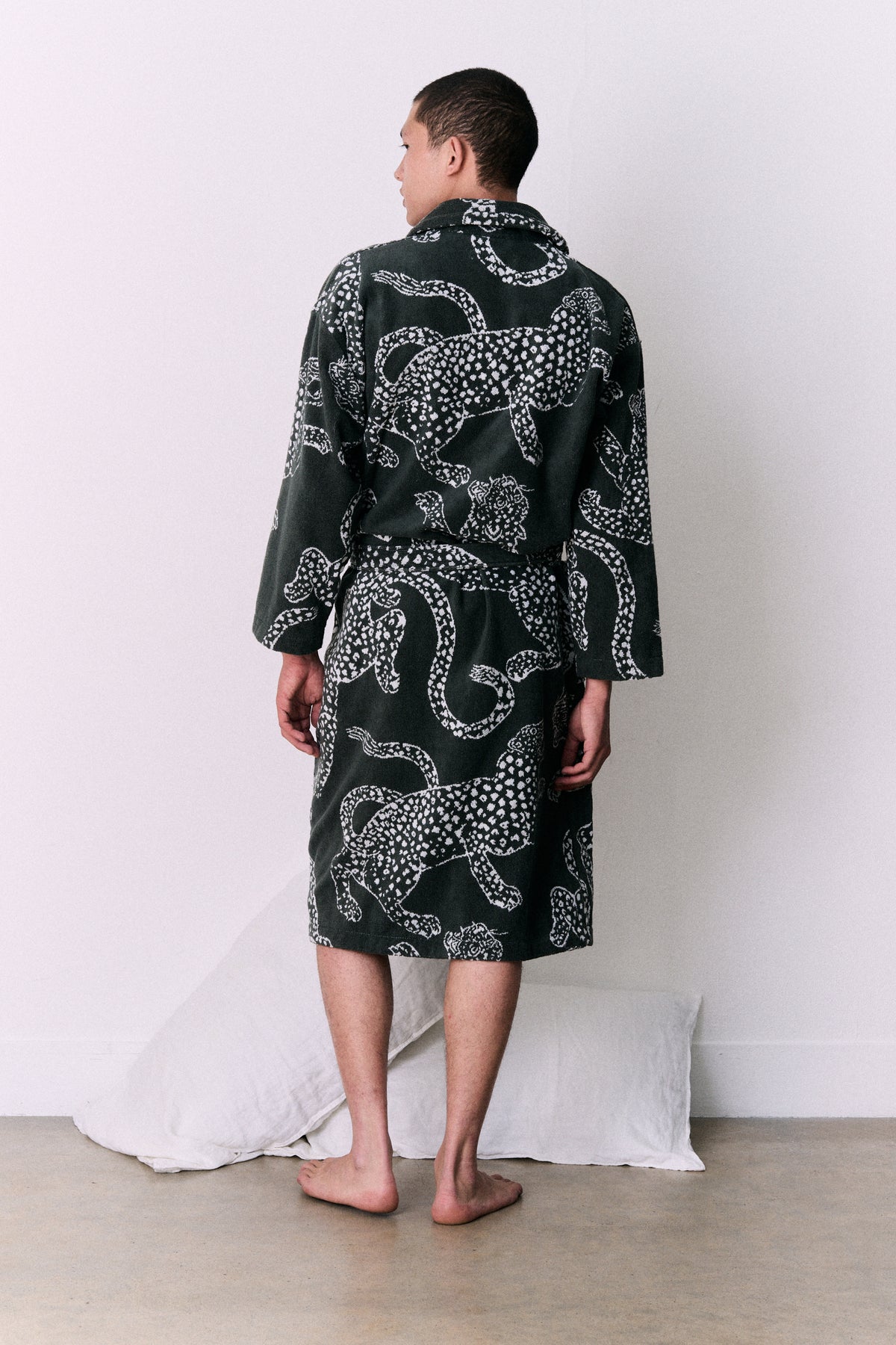 Unisex Towel Robe Jag Print Green