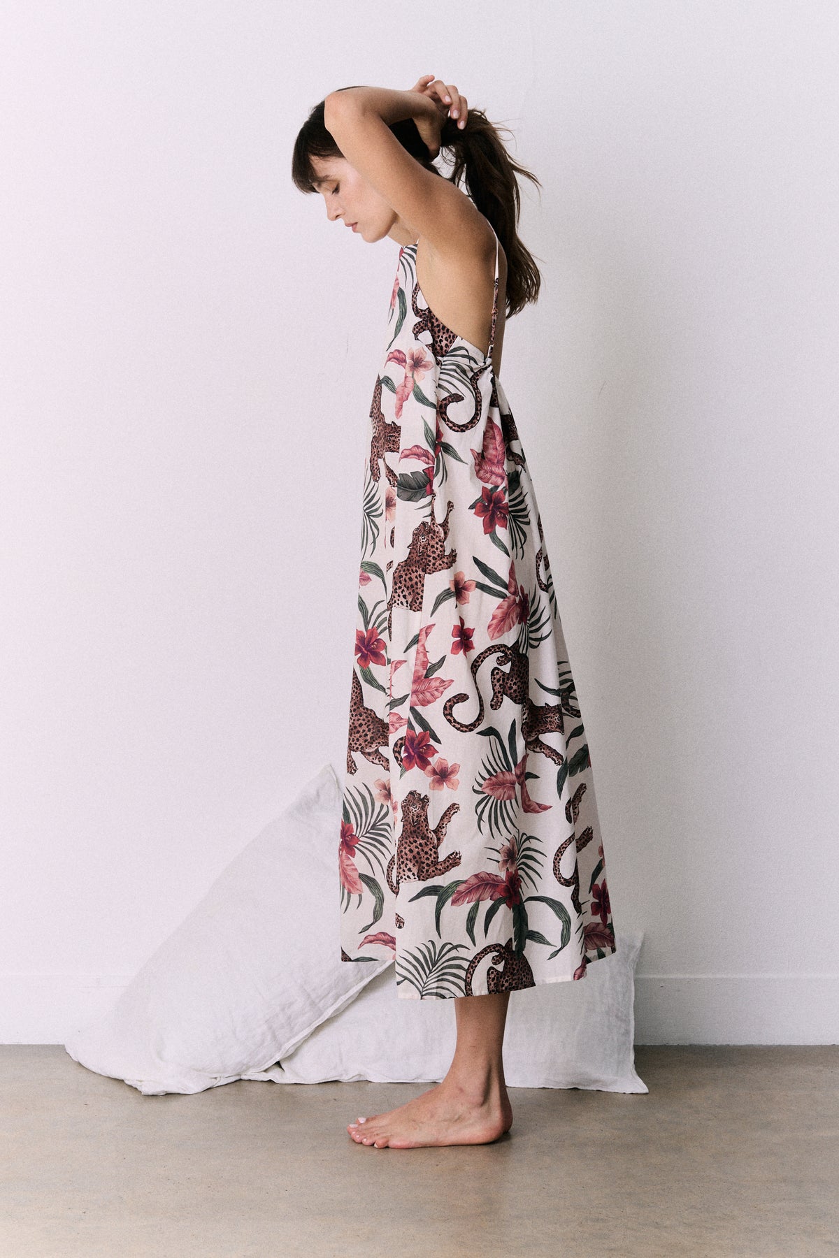 Square Nightie Soleia Leopard Print Cream