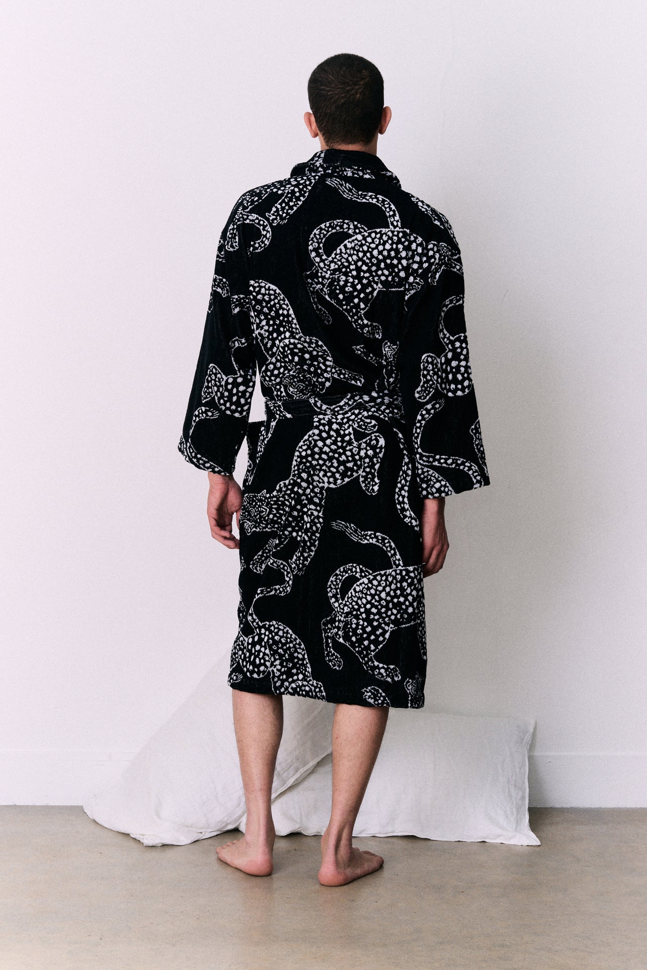 Unisex Towel Robe Jag Print Black