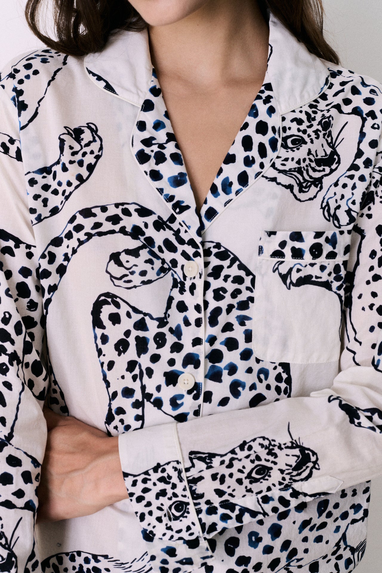 Long Pyjama Set The Jag Print Cream
