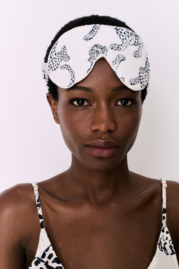 Cotton Luxe Eye Mask Jag Print Cream