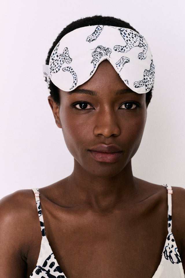 Cotton Luxe Eye Mask Jag Print Cream
