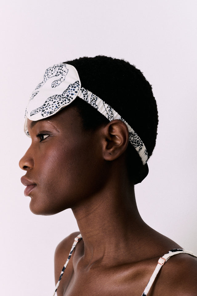 Cotton Luxe Eye Mask Jag Print Cream
