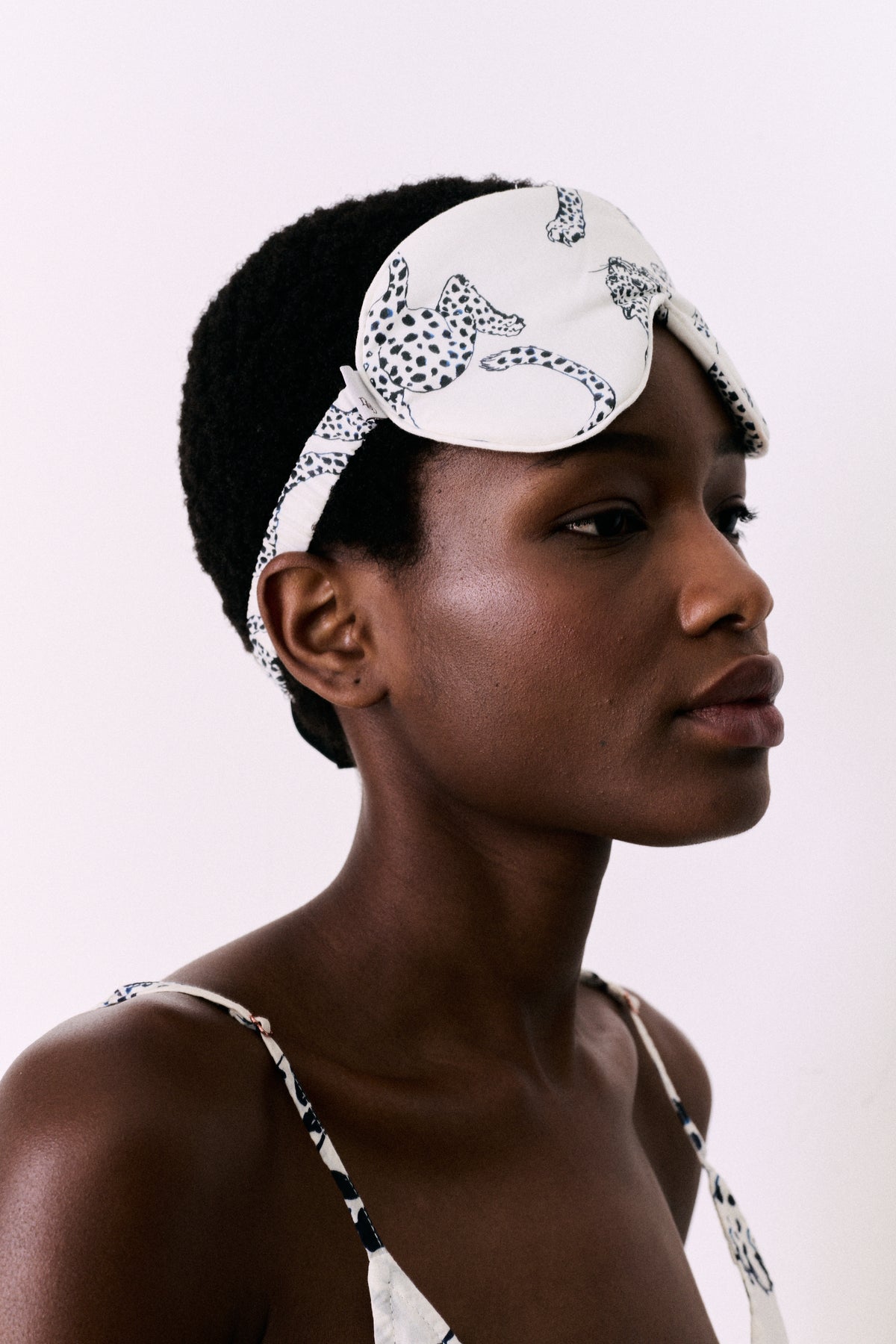 Cotton Luxe Eye Mask Jag Print Cream