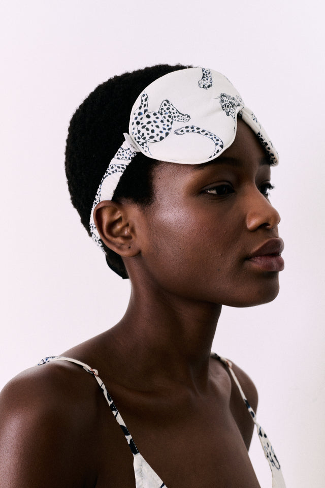 Cotton Luxe Eye Mask Jag Print Cream